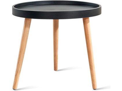 Elegantní konferenční stolek GREBA 50x50 cm černý s dřevěnými nohami