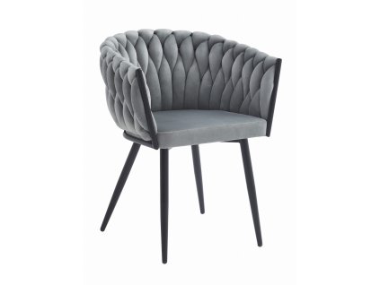 Elegantní jídelní křeslo ORION VELVET světle šedé do moderní jídelny