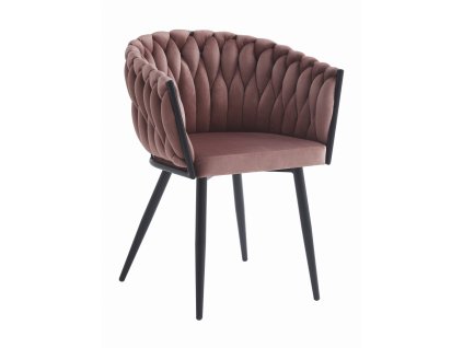 Elegantní jídelní křeslo ORION VELVET tmavě růžové do moderní jídelny