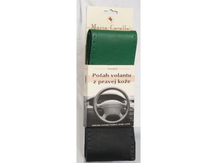 121645 potah volantu z pravej koze maria cavallo zeleno cierny