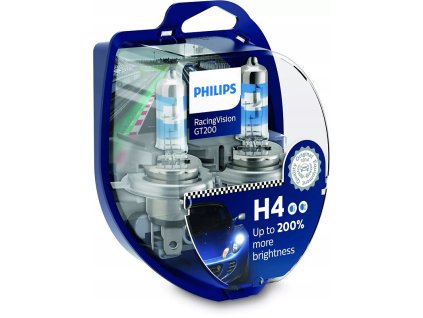 144208 autoziarovky philips racingvision gt200 200 h4 12v 60 55w 2ks