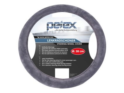 137191 plysovy potah volantu sedy priemer 38cm