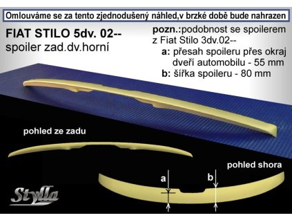 117544 spojler dveri horny stylla fiat stilo 5 dveri 2001 2010