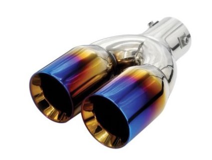 142567 koncovka vyfuku dvojita duhovy chrom 5813