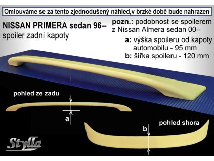 120652 spojler kapoty stylla nissan primera sedan 1996 1998