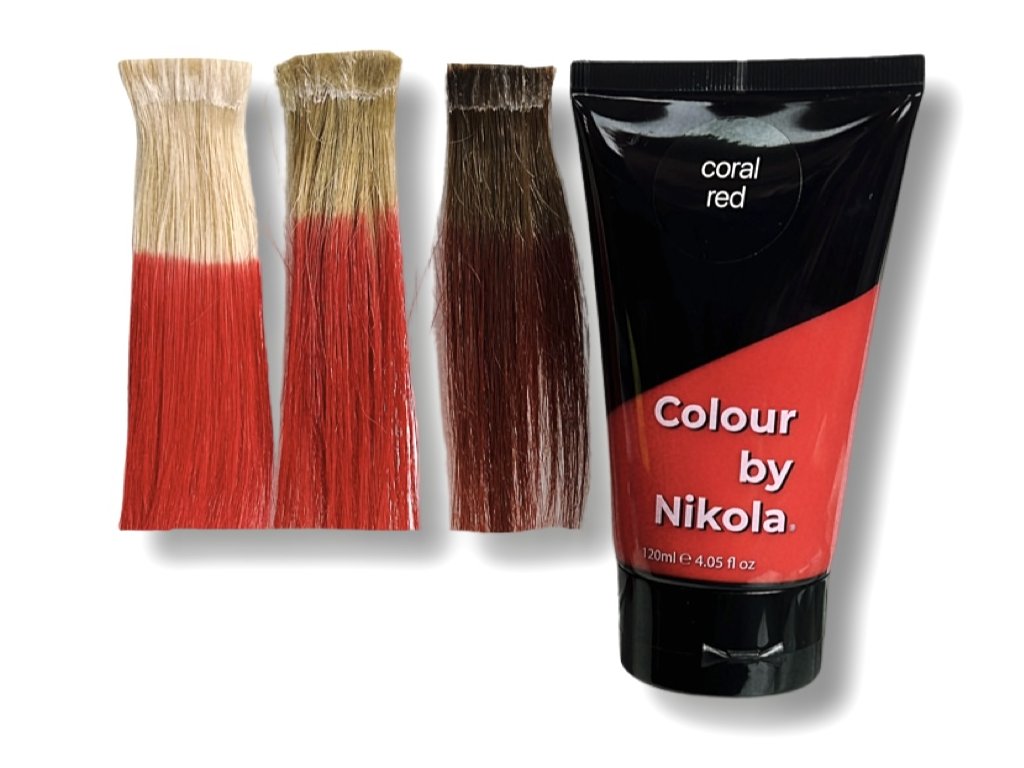 Color by Nikola, barva na vlasy, Coral Red, oranžovo čevená, Hair colour, orange-red, Farba do włosów, pomarańczowo-czerwony, 120 ml Colour by Nikola
