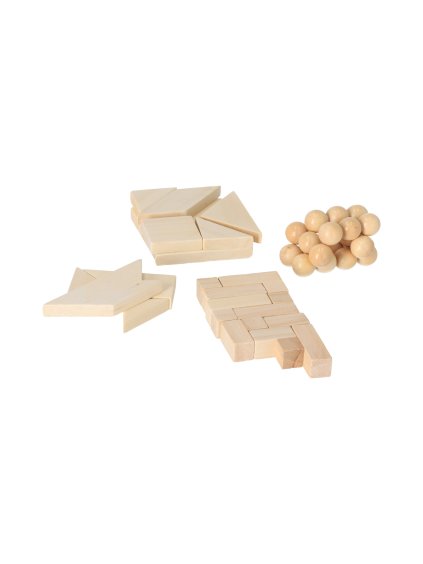 20394 drevene hlavolamy v pytlicich set 4 ks