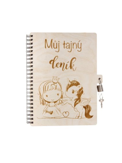 21090 dreveny blok a5 se zamkem muj tajny denik