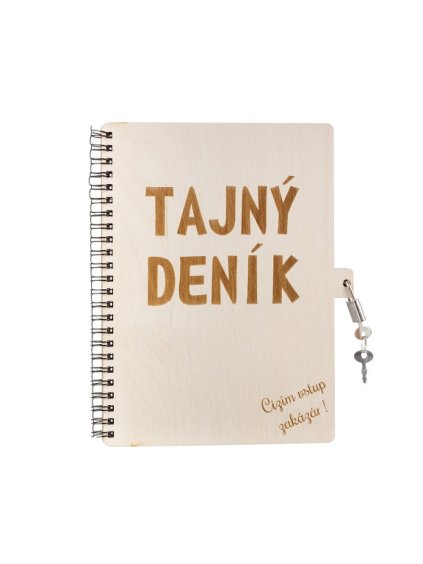 21093 dreveny blok a5 se zamkem tajny denik cizim vstup zakazan