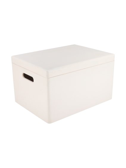 20412 dreveny box s vikem 40x30x23 cm bily