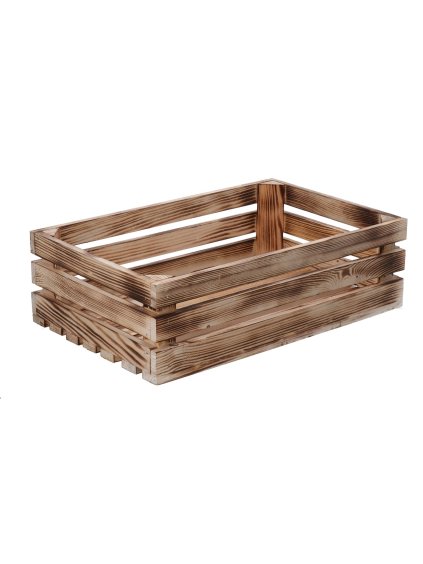 17973 opalena drevena bedynka 40 x 26 x 12 cm ii