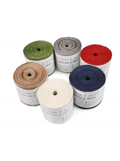 Barevná dekorační páska z juty 10 cm x 10 m (Barevná variace Modrá)