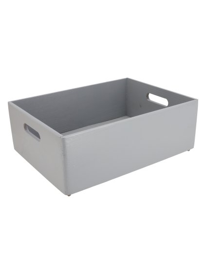 22905 drevena bedynka 40x30x13 5 cm seda