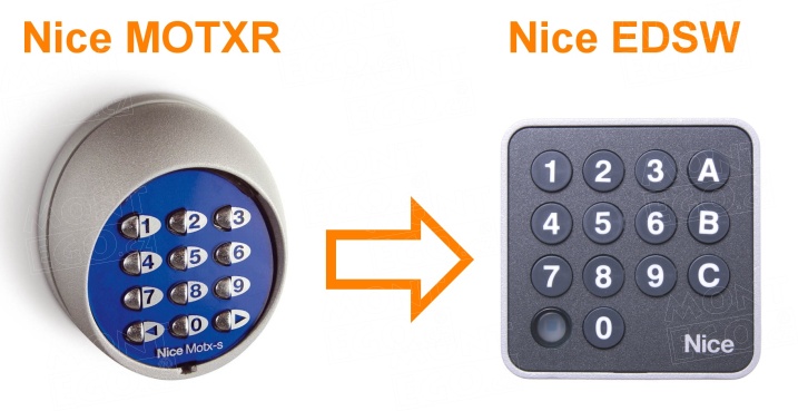 Porovnání staré přístupové klávesnice Nice MOTXR s novou klávesnicí EDSW