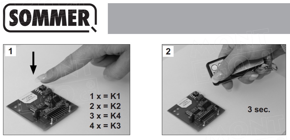 Návod na naladění ovládače na vrata Sommer