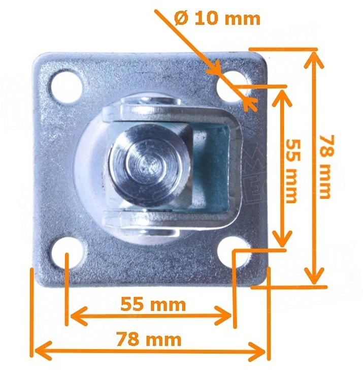 SP16.P.SS stavitelný nerezový pant na vrata s plotnou 80x80 mm