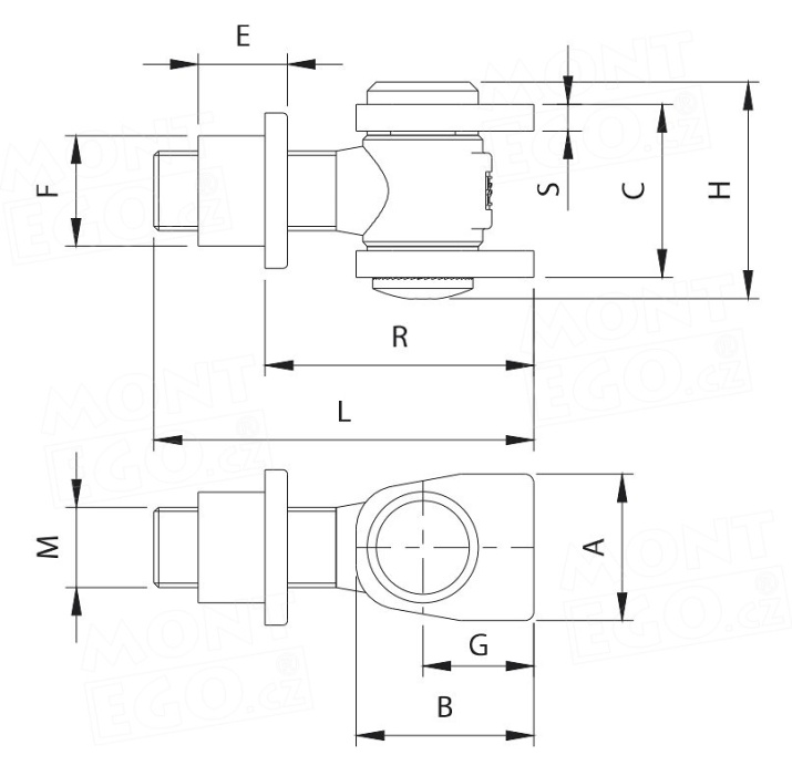 SP22I.PM Regulovatelný navařovací pant pro brány a vrata, s pevnou maticí k přivaření na ocelový sloupek, M22