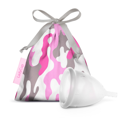 LadyCup Menstrual Cup Transparent Camo Pink