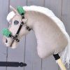Hobby Horse Schwarzes Halfter mit grünem Pelz - Kunstleder