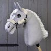 Black halter with complete fur - leatherette Horse on a stick