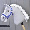 Stockpferd Halfter blau mit Pelz