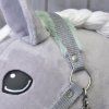 Stockpferd Halfter grau mit mint Pelz