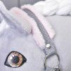 StockpferdHalfter grau mit pink Pelz (Gr. S)