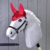 Horse on a Stick Ear bonnet crocheted red