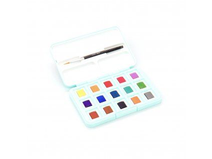 Akvarelové barvy v boxu; 15 barev