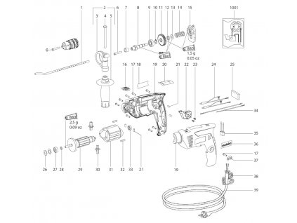 Příklepová vrtačka SB 561 Metabo 01159000