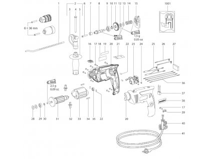 Příklepová vrtačka SBE 561 Metabo 01160000