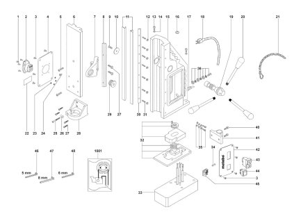Magnetický vrtací stojan M100 Metabo 27101000
