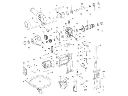 Příklepová vrtačka EVP 13 D-2H3 Narex 631853
