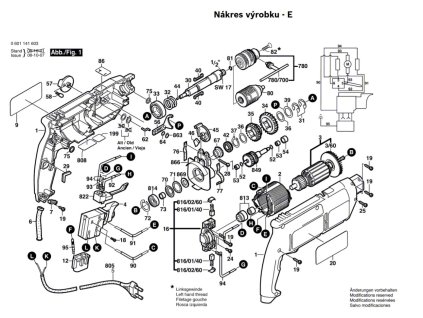 Příklepová vrtačka GSB 18-2 RE Bosch 0601141608