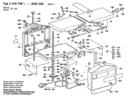 Nastavovací přípr.hoblíku SHO 280 Bosch 0600700103
