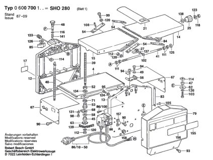 Nastavovací přípr.hoblíku SHO 280 Bosch 0600700160
