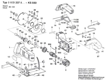 Okružní pila KS 550 Bosch 0603237803