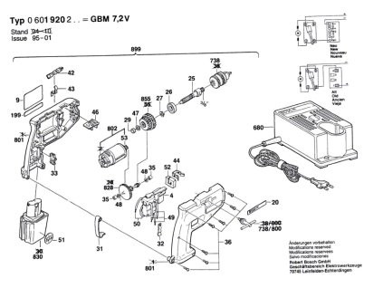 Aku vrtačka GBM 7,2 V Bosch 0601920203