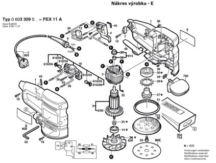 Excentrická bruska PEX 11 A Bosch 0603309003