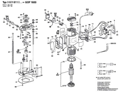 Horní frézka GOF 1600 Bosch 0601611003