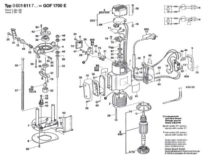 Horní frézka GOF 1700 E Bosch 0601611703