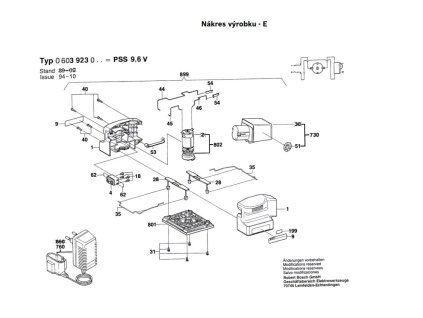 Aku vibrační bruska PSS 9,6 V Bosch 0603923027