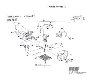 Aku Vibrační bruska GSS 9,6 V Bosch 0601924003