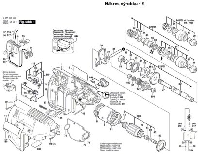 Aku Vrtací kladivo GBH 24 VRE Bosch 0611225503