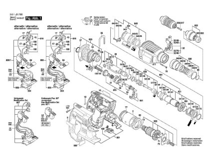 Aku Vrtací kladivo GBH 36 VF-LI Bosch 3611J01R00