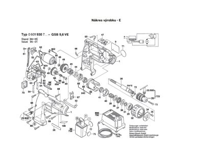 Aku Příklepová vrtačka GSB 9,6 VE Bosch 0601930727