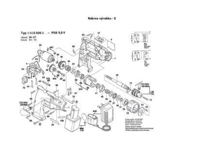 Aku Příklepová vrtačka PSB 9,6 V Bosch 0603926003