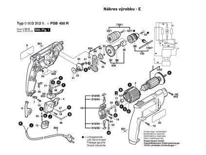 Příklepová vrtačka PSB 450 R Bosch 0603312608