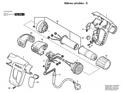 Horkovzdušná pistole PHG 600-3 Bosch 060329B008