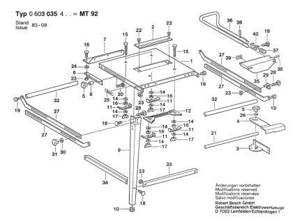 Stůl pro pilu MT 92 Bosch 0603035403